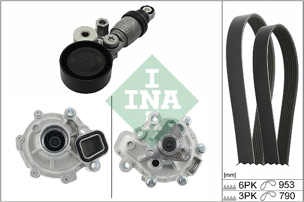 Water Pump + V-ribbed Belt Kit